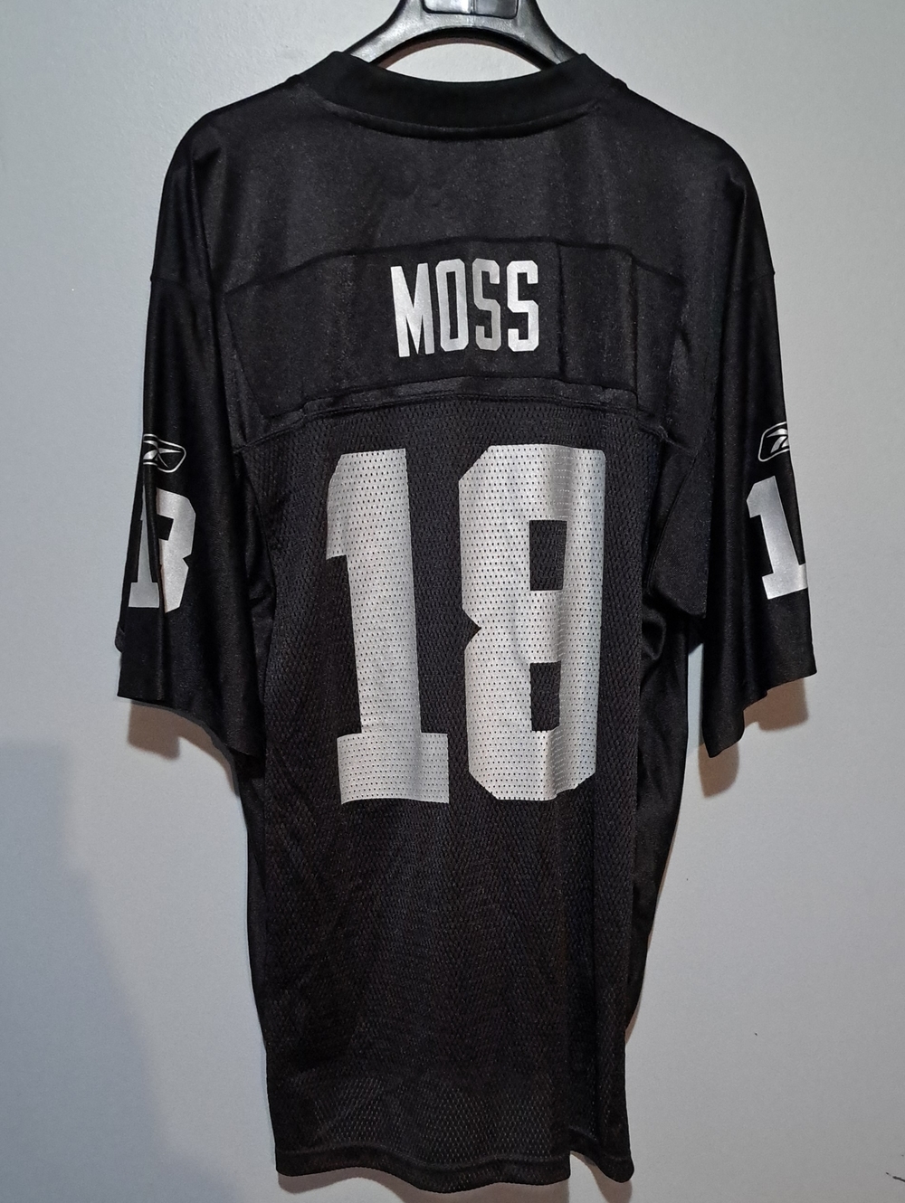 Reebok NFL Black Randy Moss #18 Football Jersey